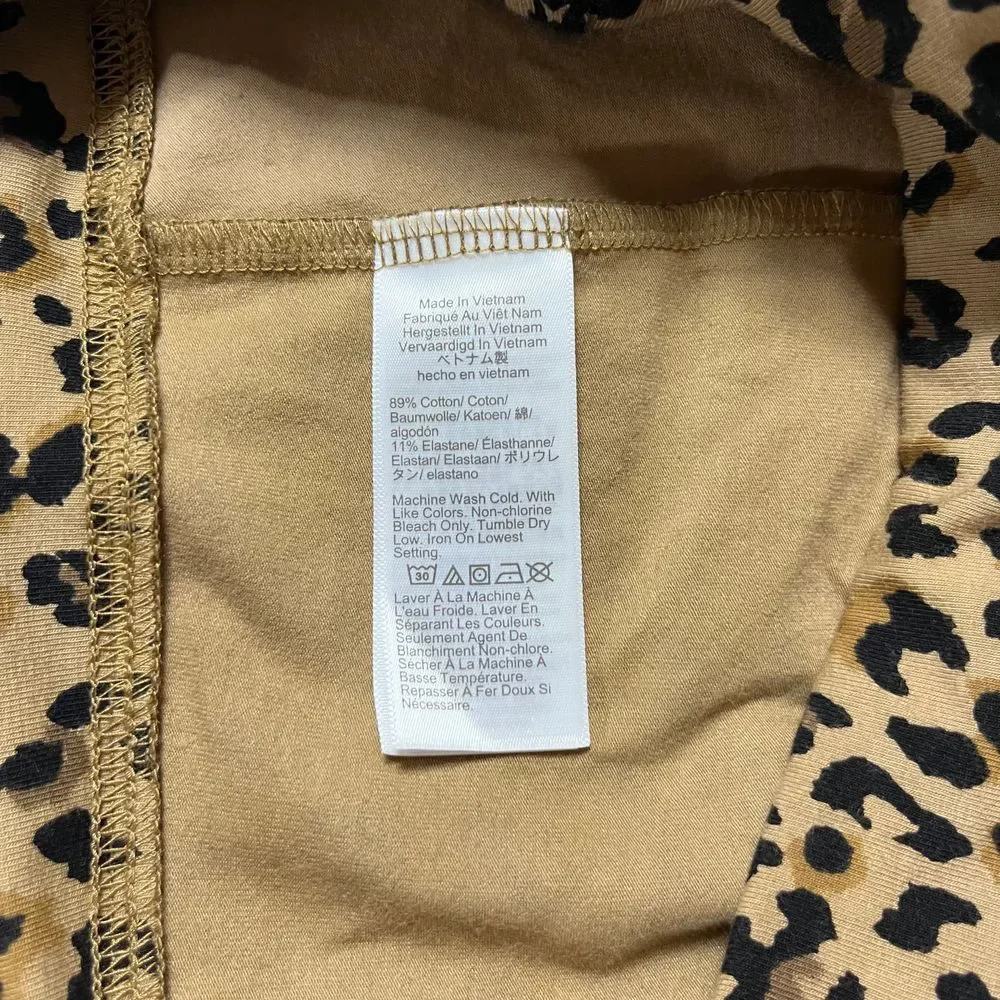 J. Crew‎ NWOT Cropped Leopard Leggings Cotton Women's Size Small